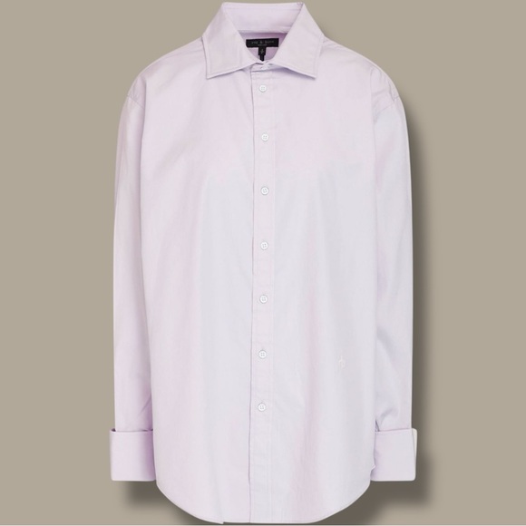 NWT Rag & Bone ‘Diana’ Cotton-Poplin Button-Down Shirt in “Lavender” Size Small - Picture 1 of 16